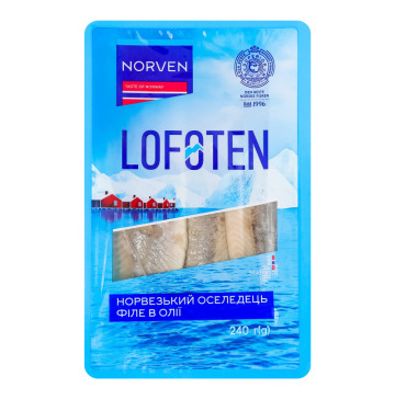 Оселедець філе в олії Lofoten Norven лоток 240г