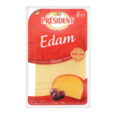 Сир 40% твердий скибками Edam President м/у 150г