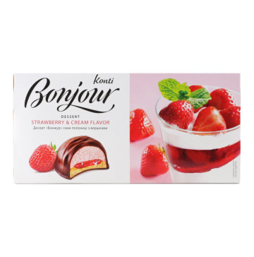 Десерт смак полуниці з вершками Bonjour к/у 232г Десерт смак полуниці з вершками Bonjour к/у 232г