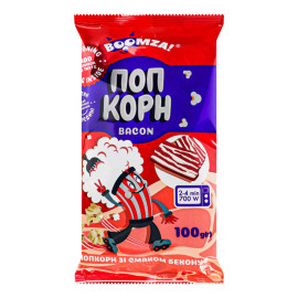 Кукурудза для приготування попкорну в мікрохвильовій печі зі смаком бекону Boomza! м/у 100г