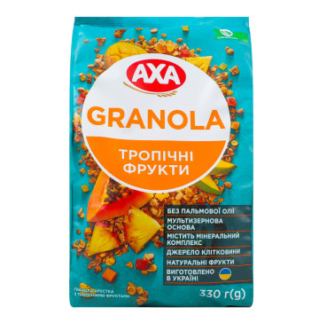 Гранола хрустка Тропічні фрукти Axa м/у 330г