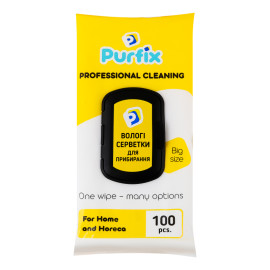Серветки вологі господарські універсальні для прибирання Purfix 100шт