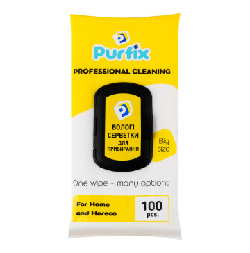 Серветки вологі господарські універсальні для прибирання Purfix 100шт