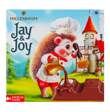Шоколад молочний з молочною начинкою Jay&Joy к/у 45г