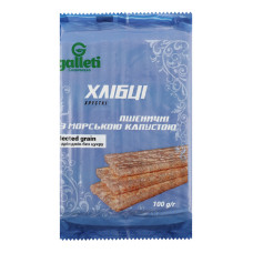 Хлібці пшеничні хрусткі з морською капустою Galleti м/у 100г