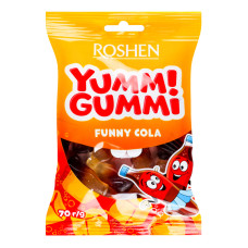 Цукерки желейні Funny Cola Yummi Gummi Roshen м/у 70г Цукерки желейні Funny Cola Yummi Gummi Roshen м/у 70г
