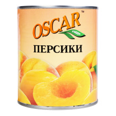 Персики половинки в легкому сиропі Oscar foods з/б 820г