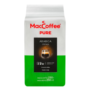 Кава натуральна смажена мелена Arabica Crema Pure MacCoffee в/у 250г