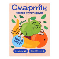 Нектар з м'якоттю та цукром гомогенізований та стерилізований мультифрукт Смартік т/п 200мл
