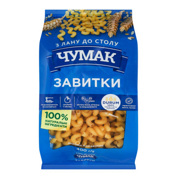 Вироби макаронні Завитки Чумак м/у 400г