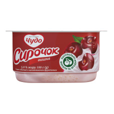 Сирок 5% збитий Вишня з наповнювачем фруктовим Чудо ст 100г