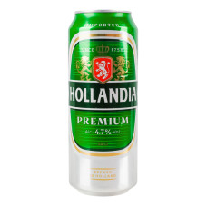 Пиво 0.5л 4.7% світле Premium Hollandia з/б