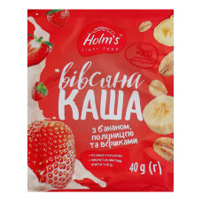 Каша вівсяна з бананом, полуницею та вершками швидкого приготування Holm's м/у 40г