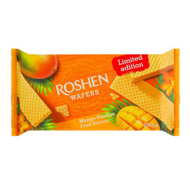 Вафлі зі смаком манго-маракуя Wafers Roshen м/у 216г
