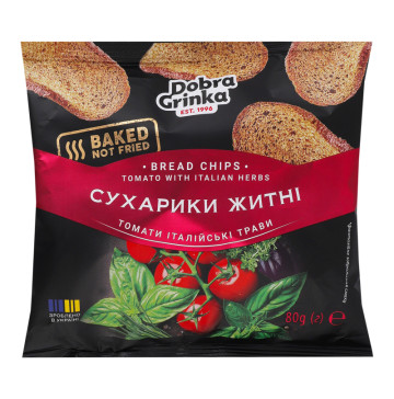 Сухарики житні Томати італійські трави Dobra Grinka м/у 80г