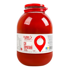 Сік стерилізований з сіллю томатний Наш продукт і К с/б 3л