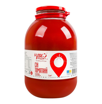 Сік стерилізований з сіллю томатний Наш продукт і К с/б 3л