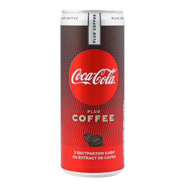 Напій безалкогольний сильногазований Plus Coffee Coca-Cola з/б 250мл