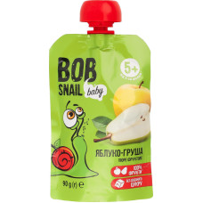Пюре для дітей від 5міс фруктове Яблуко-груша Baby Bob Snail д/п 90г