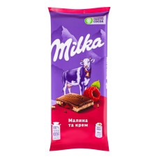 Шоколад молочний Малина та Крем Milka м/у 90г