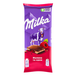 Шоколад молочний Малина та Крем Milka м/у 90г