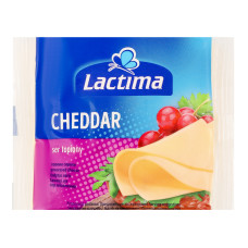 Сир плавлений 36.2% скибочки Cheddar Lactima м/у 8х16.25г