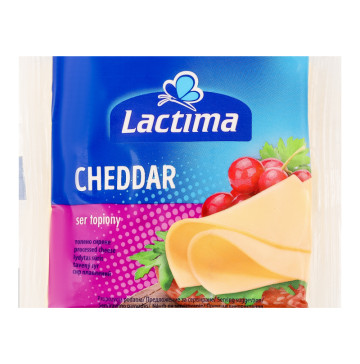 Сир плавлений 36.2% скибочки Cheddar Lactima м/у 8х16.25г