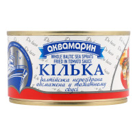 Кілька нерозібрана обсмажена в томатному соусі Балтійська Аквамарин з/б 230г