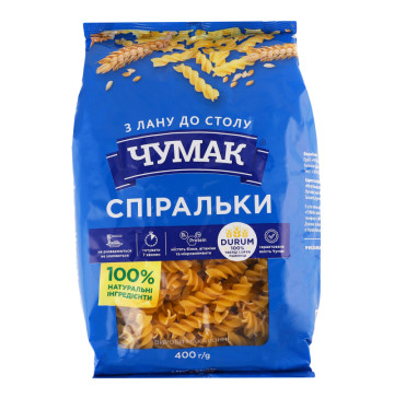 Вироби макаронні Спіральки Чумак м/у 400г