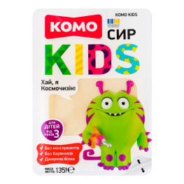 Сир 50% для дітей від 3років напівтвердий нарізка Kids Комо лоток 135г