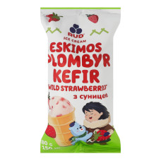 Морозиво пломбір з суницею Ескімос-кефір Rud м/у 80г