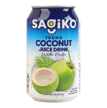 Напій молодого кокосу з м'якоттю Sagiko з/б 320мл