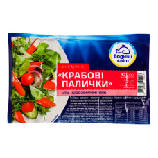 Палички крабові заморожені Океанічні Водний світ в/у 450г