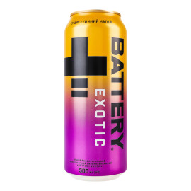 Напій енергетичний безалкогольний сильногазований Exotic Battery з/б 500мл