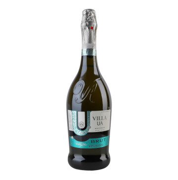 Вино ігристе 0.75л 10-13.5% біле Brut Villa UA пл