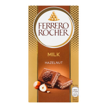 Шоколад молочний з горіховою начинкою та подрібненими лісовими горіхами Ferrero Rocher к/у 90г