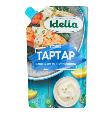 Соус майонезний з овочами та прянощами Тартар Idelia д/п 180г