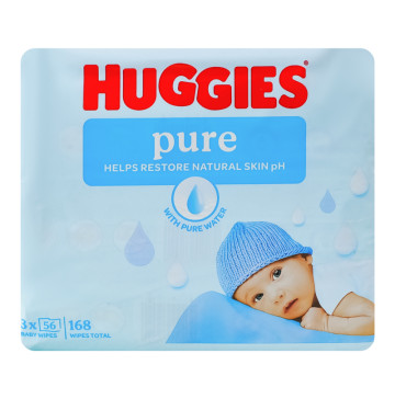 Серветки вологі для дітей Pure Huggies 3х56шт