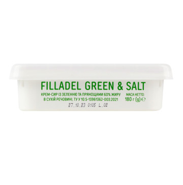 Крем-сир 60% Green&Salt Filladel Біло п/у 180г