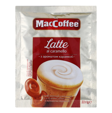 Напій кавовий розчинний з ароматом карамелі 3в1 Latte MacCoffee м/у 22г