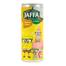 Напій соковий газований пастеризований Ананас-кокос Губка Боб Sparkling Jaffa з/б 250мл