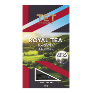 Чай чорний байховий листовий з ароматом бергамоту та лимону Royal tea ТЕТ к/к 85г