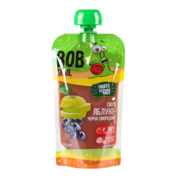 Пюре фруктово-ягідне Apple-black currant Smoothie Bob Snail д/п 120г
