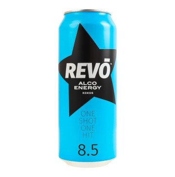Напій слабоалкогольний енергетичний сильногазований Кокос Revo 8.5% з/б 500мл