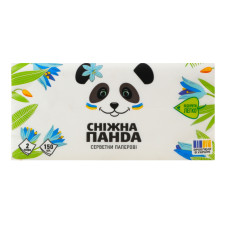 Серветки паперові 2-х шарові 190х200мм Сніжна Панда 150шт