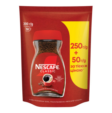 Кава розчинна гранульована Classic Nescafe д/п 300г