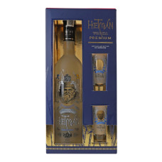 Набір Горілка 700мл 40% Premium + 2 чарки Hetman к/у 1шт