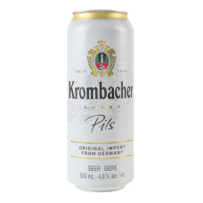 Пиво 0.5л 4.8% світле фільтроване пастеризоване Pils Krombacher з/б
