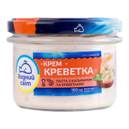 Паста з кальмаром та креветками Крем-креветка Водний світ с/б 160г