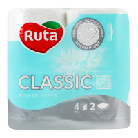 Папір туалетний 2-х шаровий 150 листів Classic Silver line Ruta 4шт